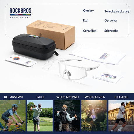 ROCKBROS ROAD TO SKY Okulary Rowerowe Fotochromowe Okulary Sportowe UV400 | ROCKBROS Okulary i gogle