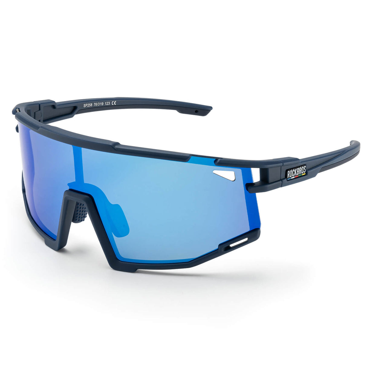ROCKBROS ROAD TO SKY Okulary Rowerowe Polaryzacyjne Okulary Sportowe UV400 | ROCKBROS Okulary i gogleGranatowy/Lodowoniebieski