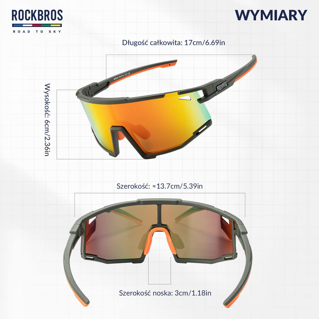 ROCKBROS ROAD TO SKY Okulary Rowerowe Polaryzacyjne Okulary Sportowe UV400 | ROCKBROS Okulary i gogle