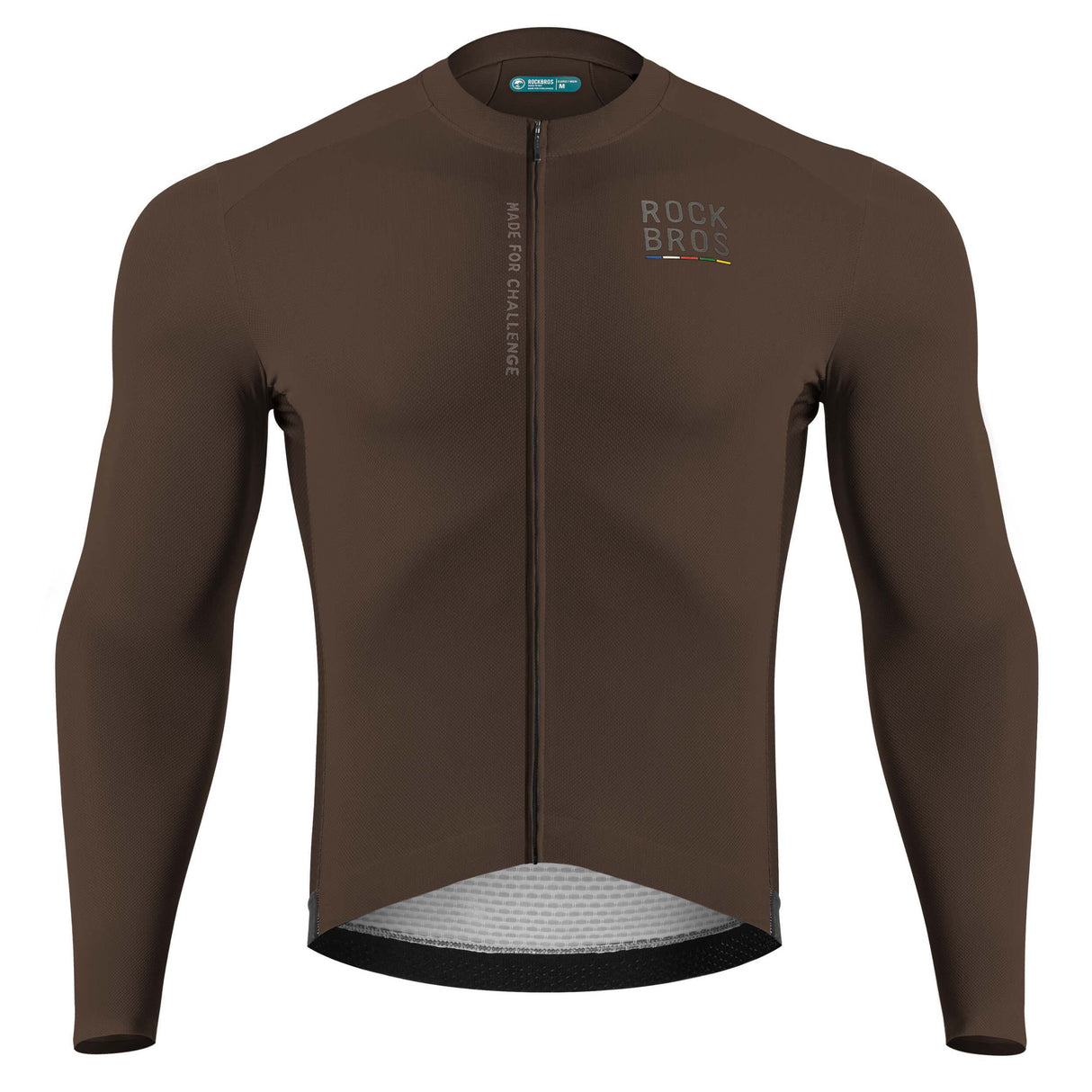 ROCKBROS ROAD TO SKY Koszulka Rowerowa Męska z Długim Rękawem na Wiosnę i Lato KoszulkiBrązowy European Size S