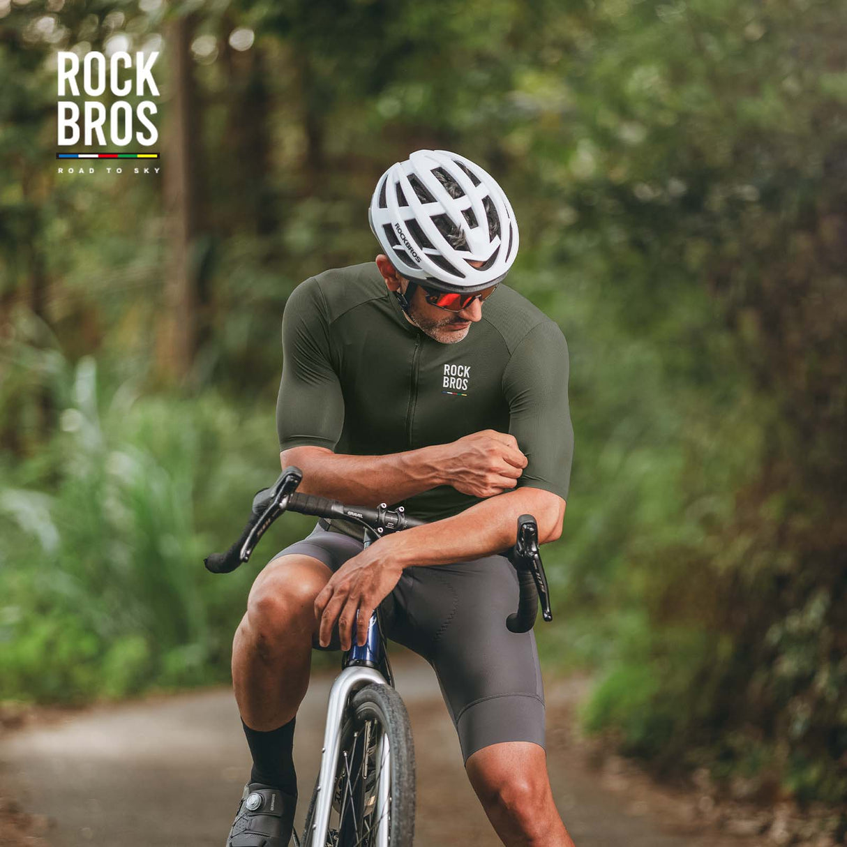 ROCKBROS ROAD TO SKY Męska Koszulka Kolarska z Krótkim Rękawem Koszulki
