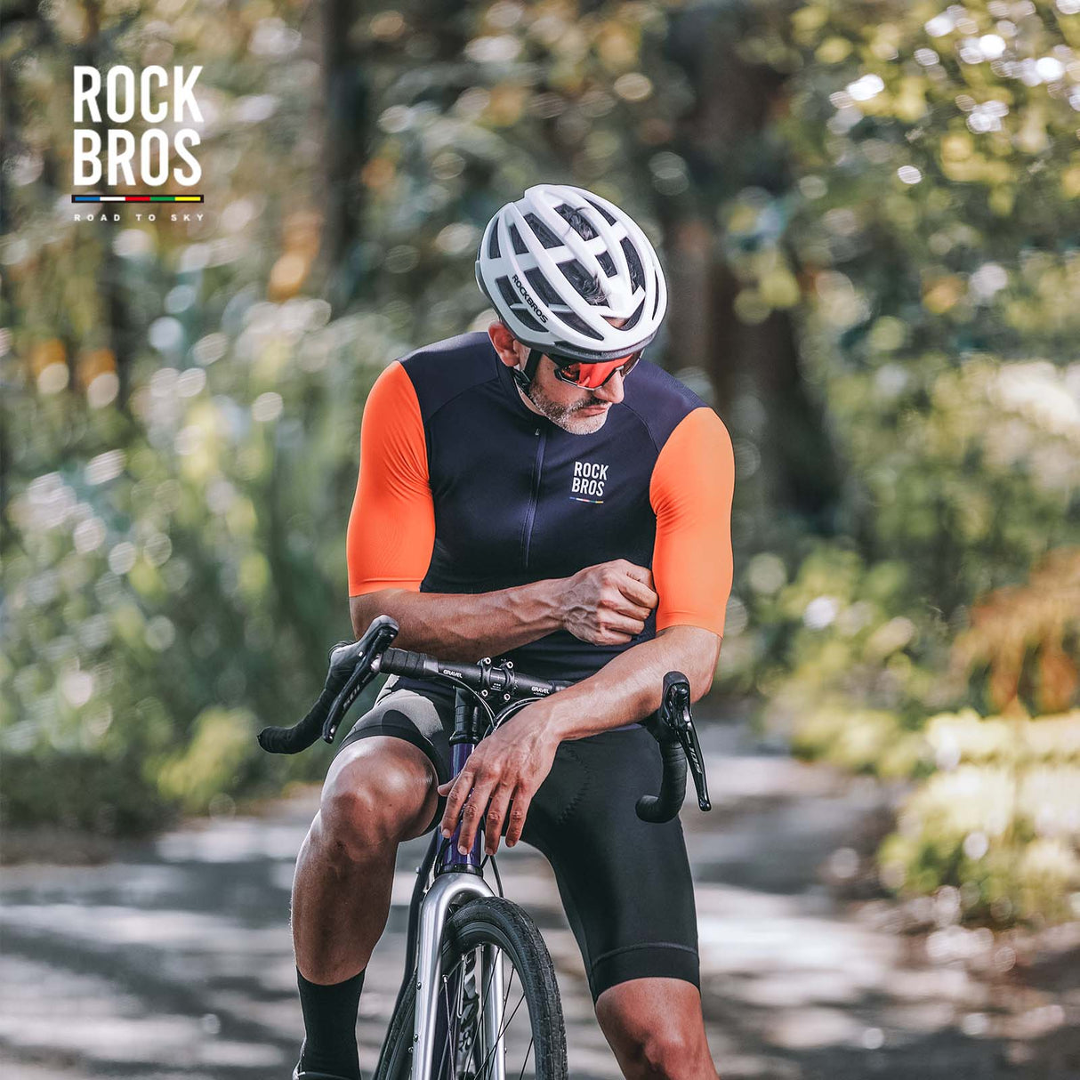 ROCKBROS ROAD TO SKY Męska Koszulka Kolarska z Krótkim Rękawem Koszulki