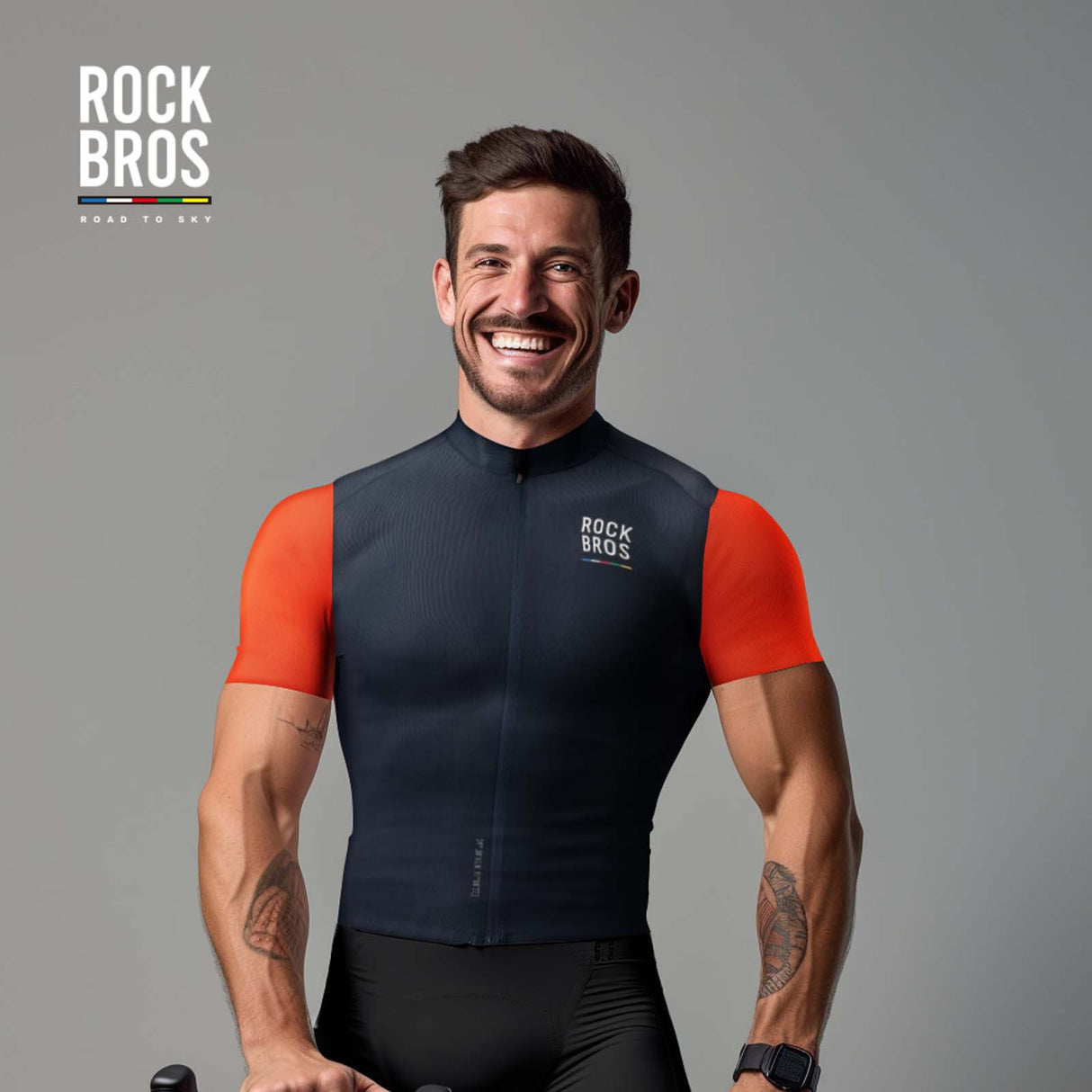 ROCKBROS ROAD TO SKY Męska Koszulka Kolarska z Krótkim Rękawem Koszulki