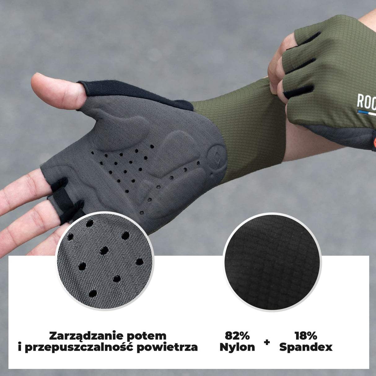 ROAD TO SKY ROAD TO SKY Rękawiczki Rowerowe Z Krótkimi Palcami Typ Szosowy, Wzmocnione-TLS006 Rękawiczki