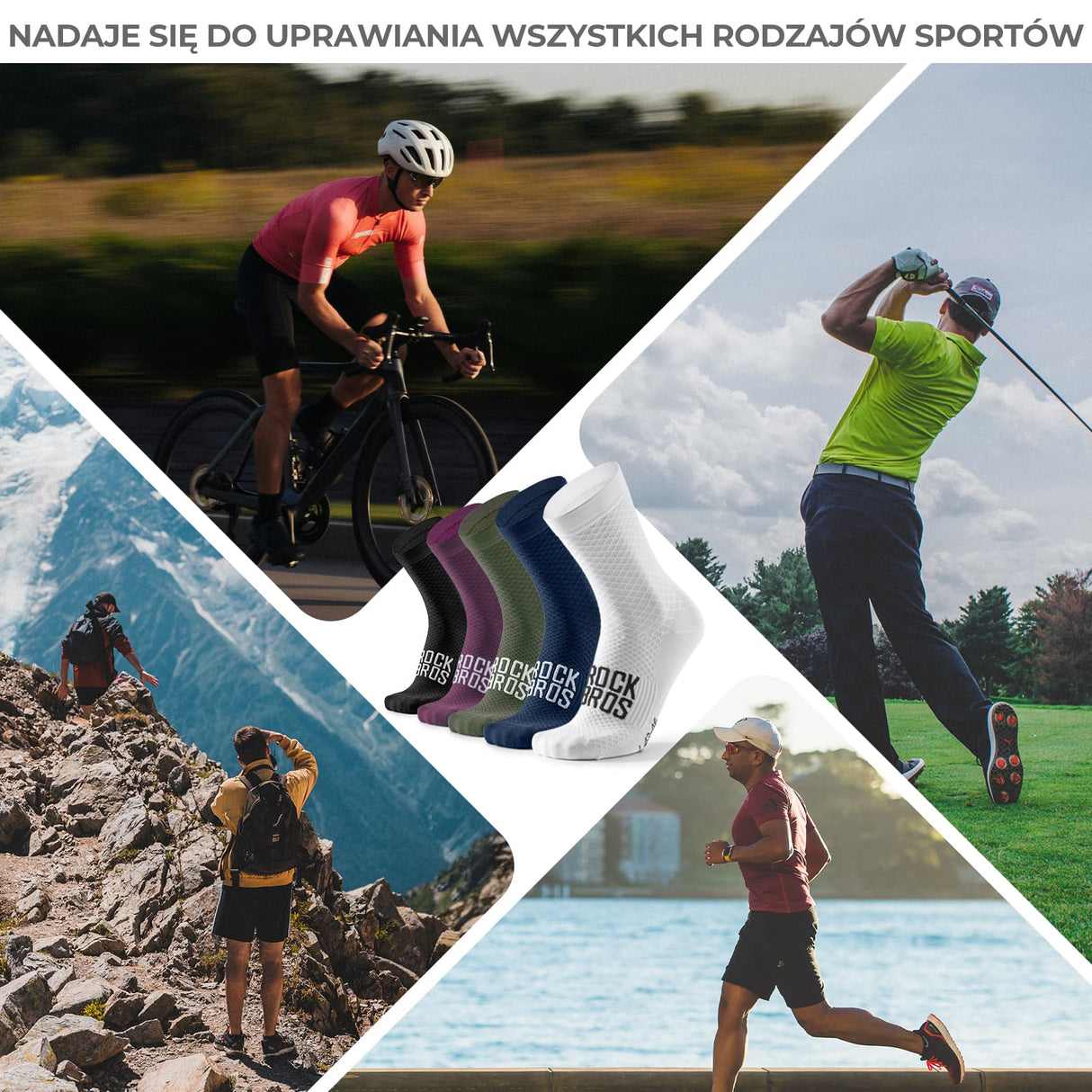 ROCKBROS ROAD TO SKY Skarpetki Rowerowe Amortyzujące O Średniej Długości Skarpetka