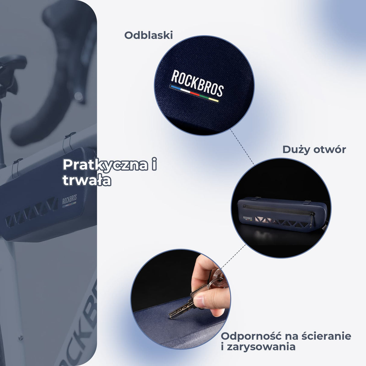 ROCKBROS ROAD TO SKY Torba na ramę 100% Wodoodporna 1,7L-AS-140 Torby na ramę