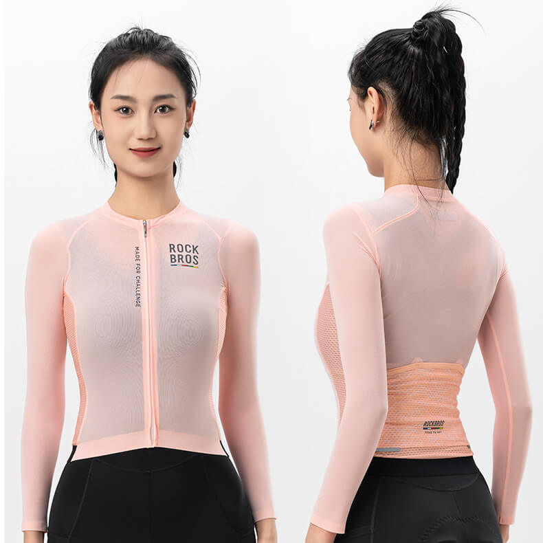 ROCKBROS ROAD TO SKY Damska Koszulka Rowerowa z Długim Rękawem MTB i Szosowa Koszulki