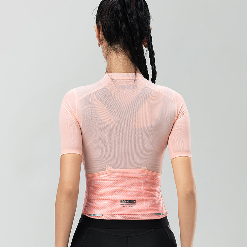 ROCKBROS ROAD TO SKY Damska Koszulka Kolarska z Krótkim Rękawem do Rowerów MTB i Szosowych Koszulki