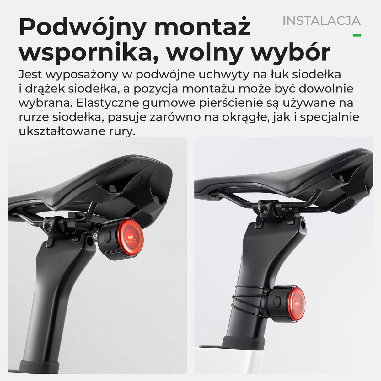 ROCKBROS ROAD TO SKY Inteligentne Tylne Światło Rowerowe Wodoodporność -RL1F Światła rowerowe