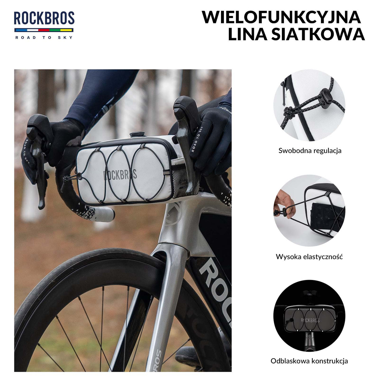 ROCKBROS ROAD TO SKY Torby na Kierownicę Rowerową Wodoodporna 1.9L Torby na kierownicę