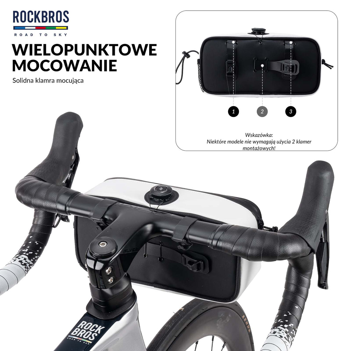 ROCKBROS ROAD TO SKY Torby na Kierownicę Rowerową Wodoodporna 1.9L Torby na kierownicę