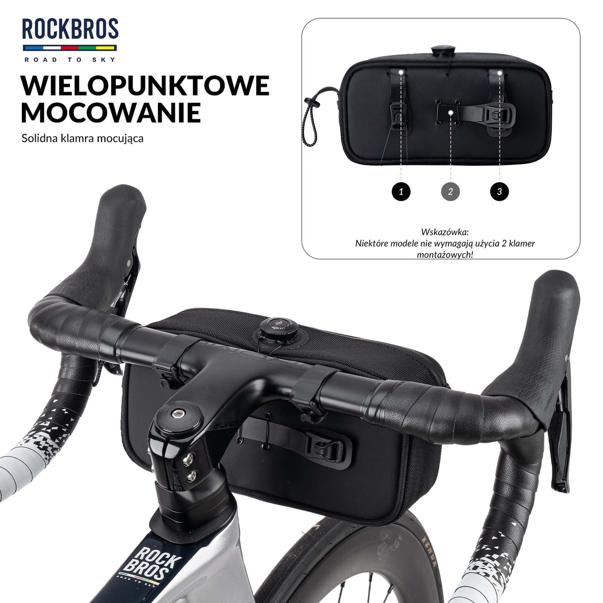 ROCKBROS ROAD TO SKY Torby na Kierownicę Rowerową Wodoodporna 1.9L Torby na kierownicę