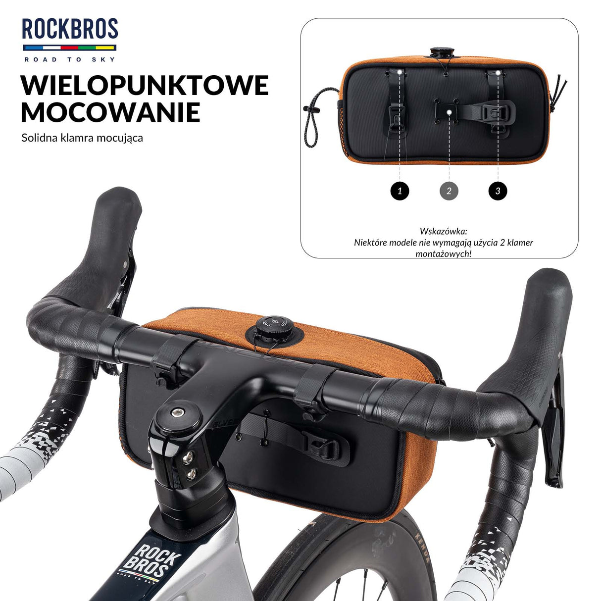 ROCKBROS ROAD TO SKY Torby na Kierownicę Rowerową Wodoodporna 1.9L Torby na kierownicę