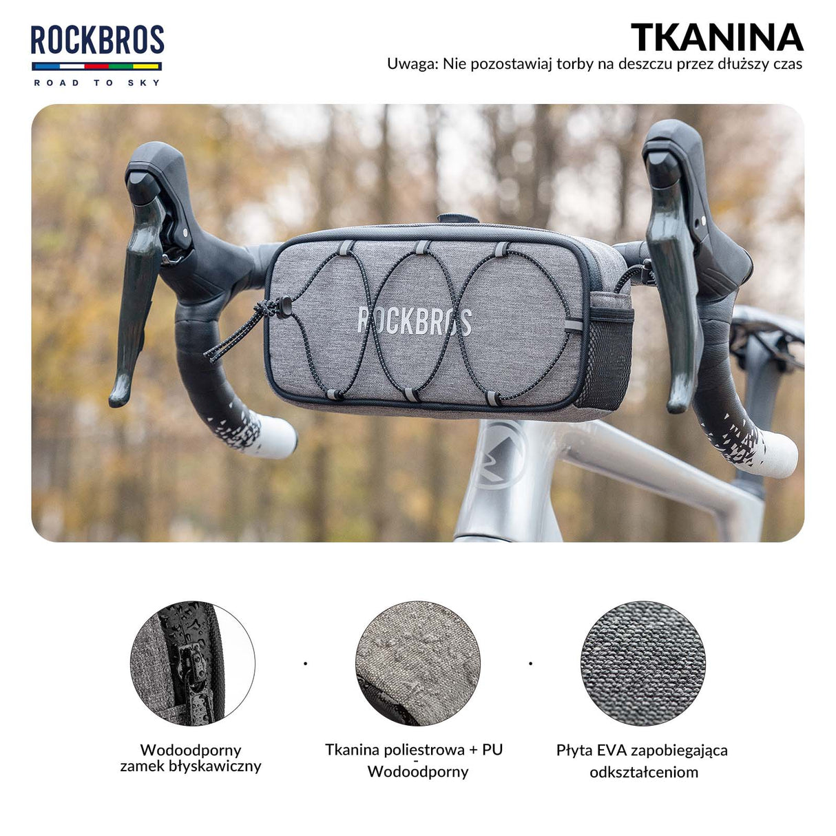 ROCKBROS ROAD TO SKY Torby na Kierownicę Rowerową Wodoodporna 1.9L Torby na kierownicę