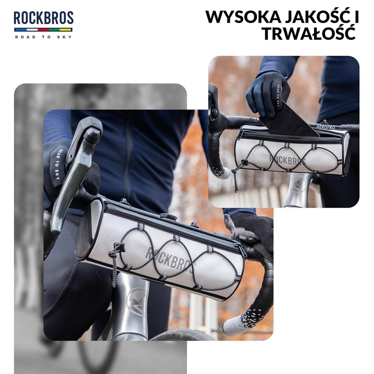 ROCKBROS ROAD TO SKY Torby na Kierownicę Rowerową Wodoodporna 1,5L Torby na kierownicę