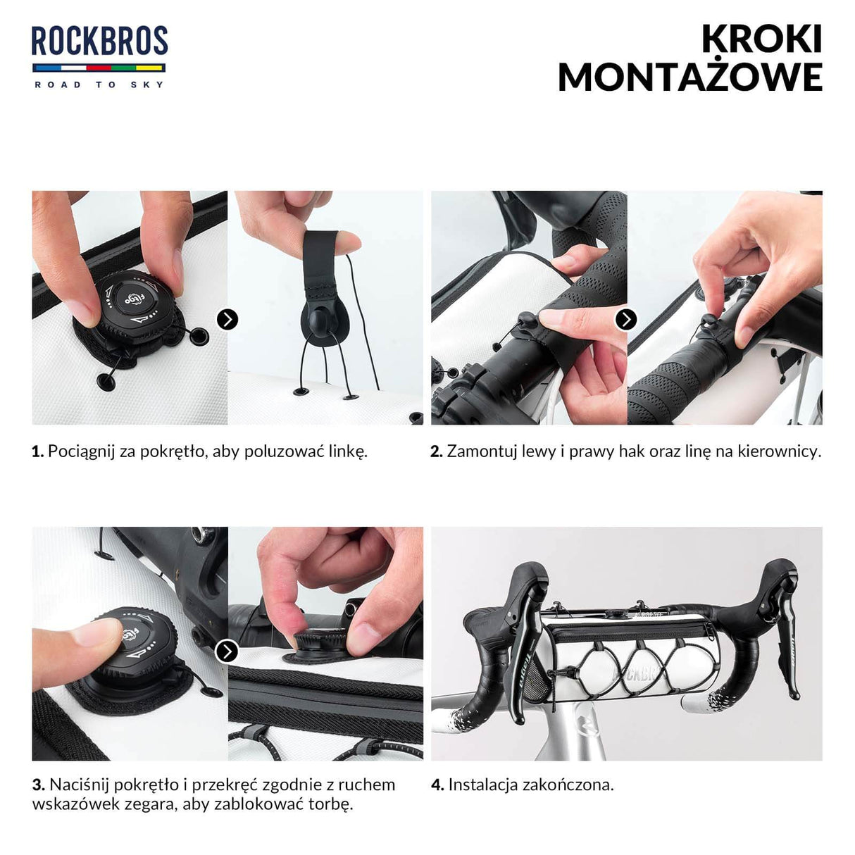 ROCKBROS ROAD TO SKY Torby na Kierownicę Rowerową Wodoodporna 1,5L Torby na kierownicę