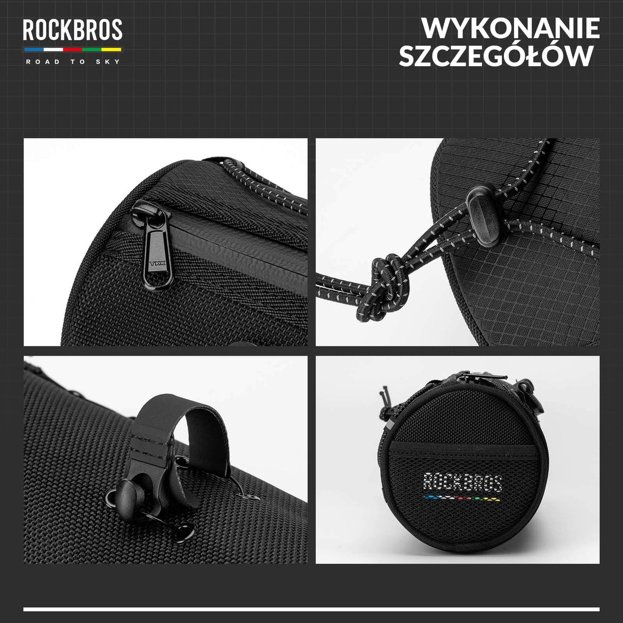 ROCKBROS ROAD TO SKY Torby na Kierownicę Rowerową Wodoodporna 1,5L Torby na kierownicę