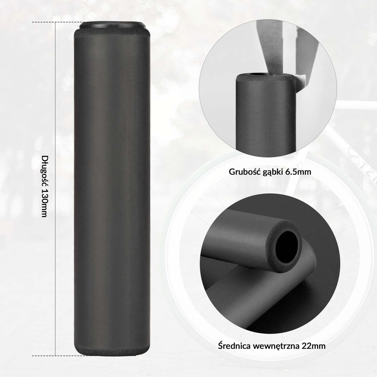 ROCKBROS ROCKBROS Antypoślizgowe Chwyty Rowerowe 22,2 mm Rączki Gripy Uniwersalne Rączki rowerowe