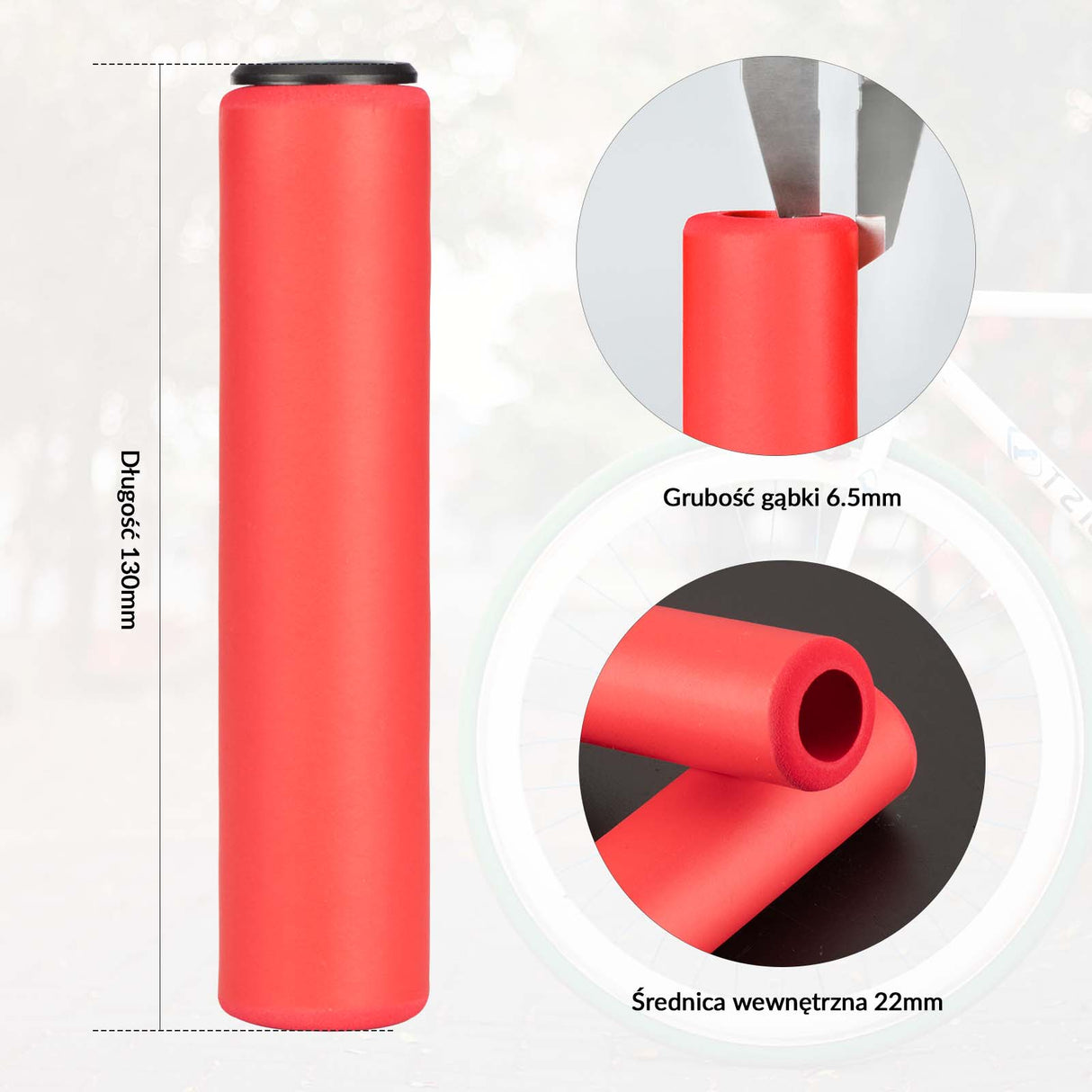 ROCKBROS ROCKBROS Antypoślizgowe Chwyty Rowerowe 22,2 mm Rączki Gripy Uniwersalne Rączki rowerowe