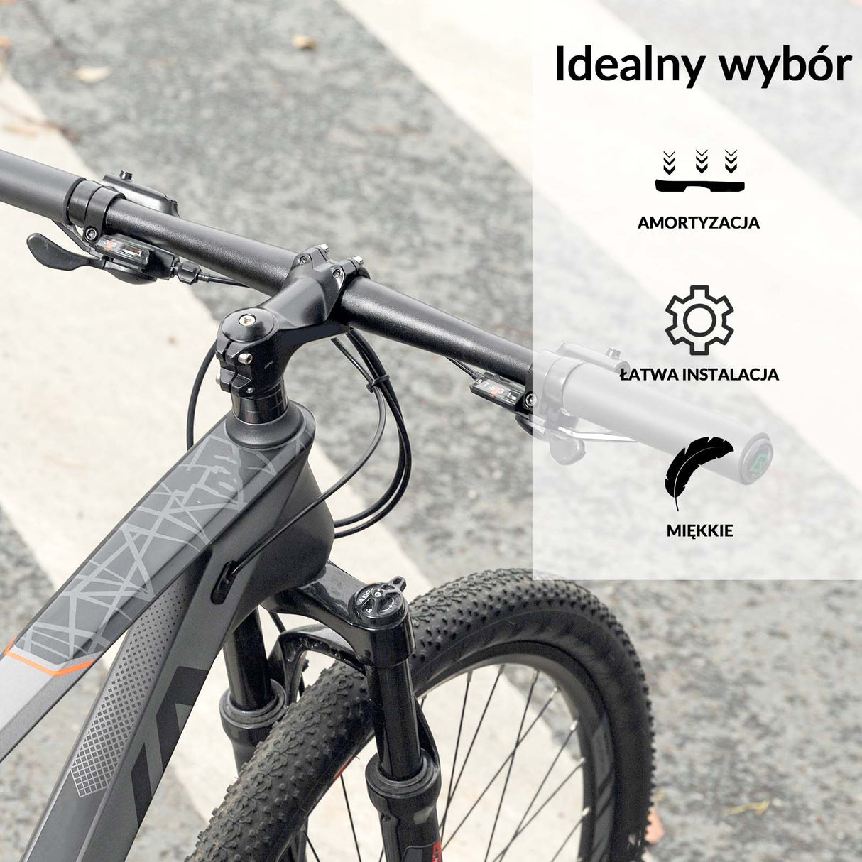 ROCKBROS ROCKBROS Antypoślizgowe Chwyty Rowerowe 22,2 mm Rączki Gripy Uniwersalne Rączki rowerowe