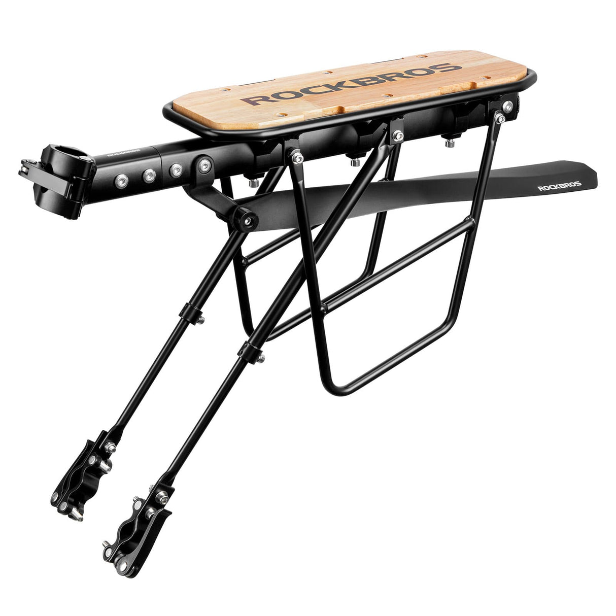 ROCKBROS Bagażnik Rowerowy Wykonany Z Regulowane Szybkozamykacz Z Błotnikiem-RBHJ-1 BagażnikiStop aluminium+drewno