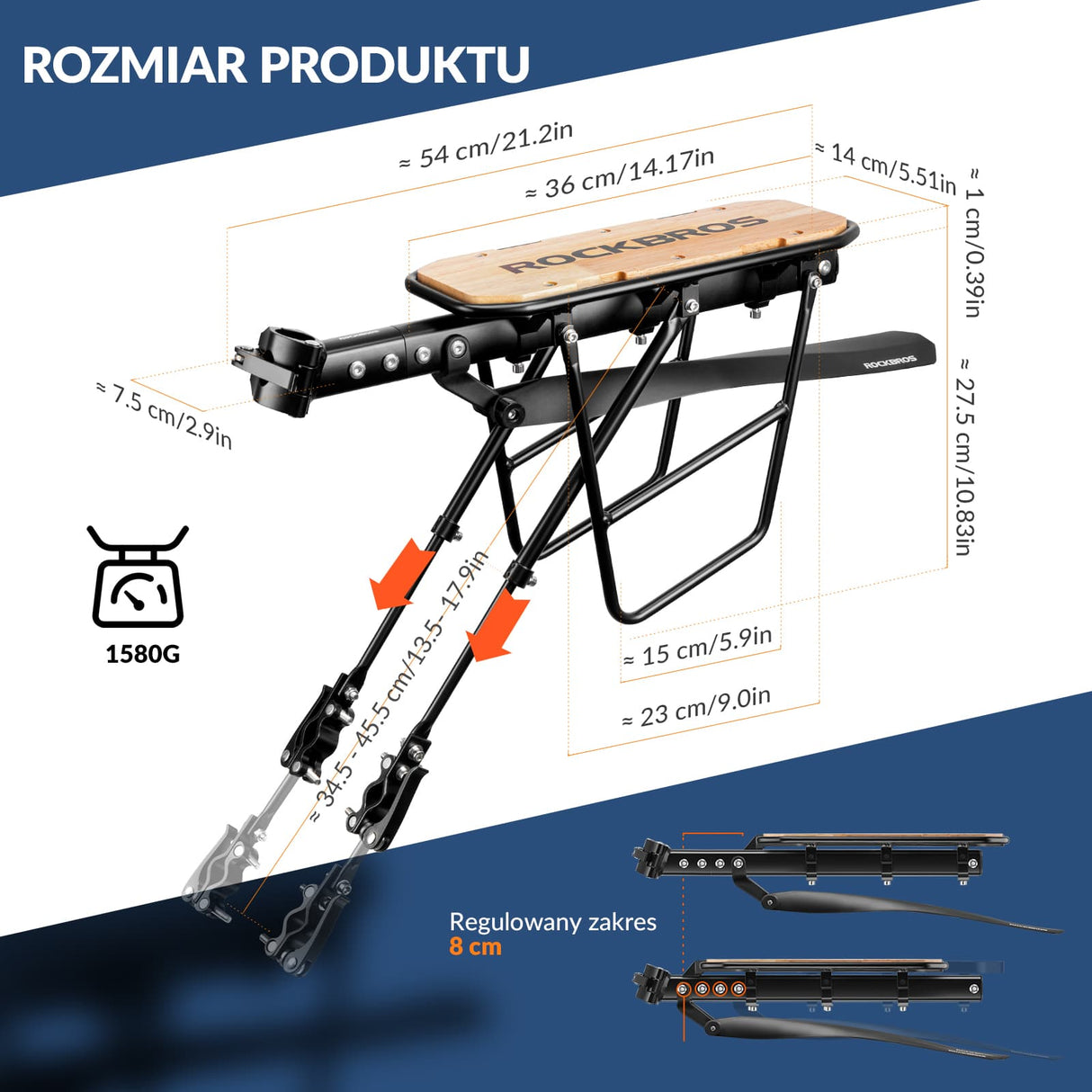 ROCKBROS Bagażnik Rowerowy Wykonany Z Regulowane Szybkozamykacz Z Błotnikiem-RBHJ-1 Bagażniki