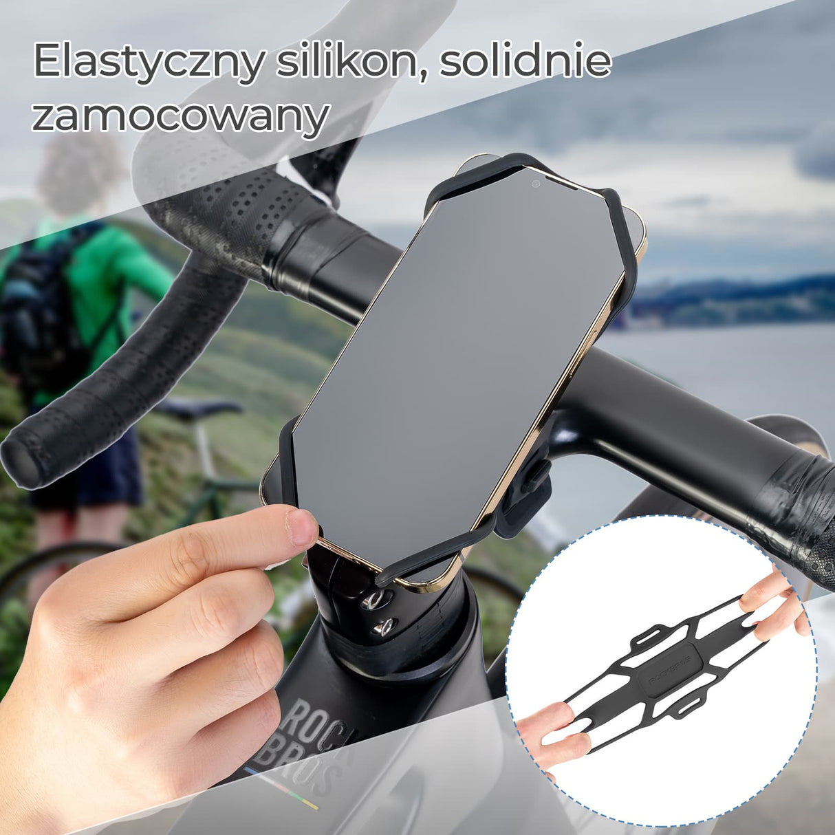 ROCKBROS Uchwyt Na Telefon Rowerowy Silikonowy Z Szybkim Zwalnianiem Uchwyty na telefon