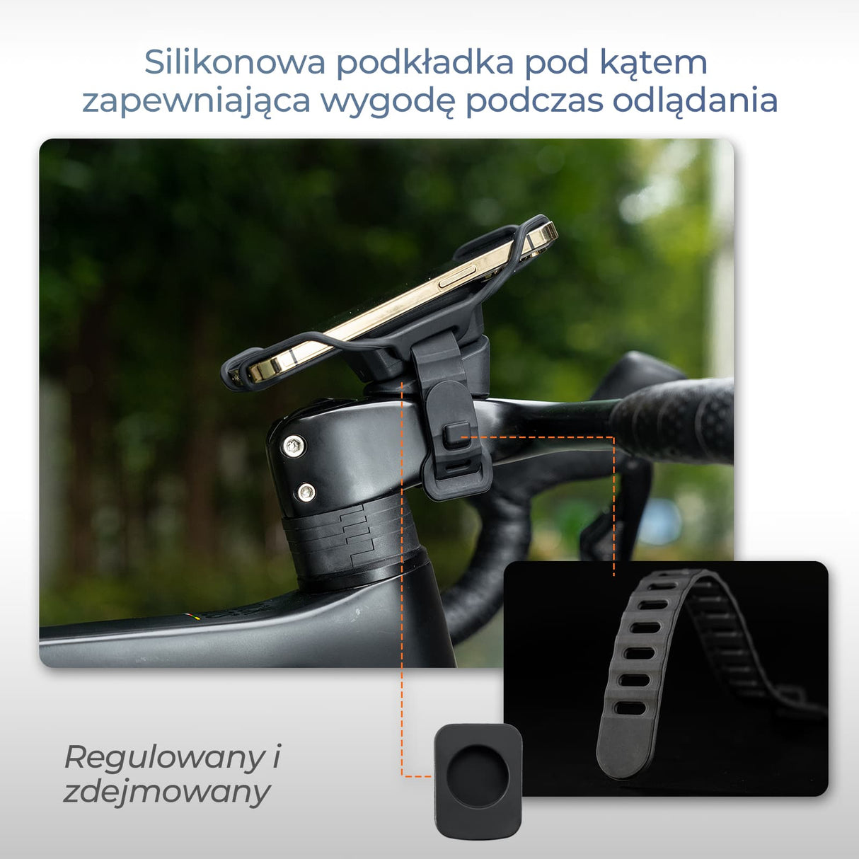 ROCKBROS Uchwyt Na Telefon Rowerowy Silikonowy Z Szybkim Zwalnianiem Uchwyty na telefon
