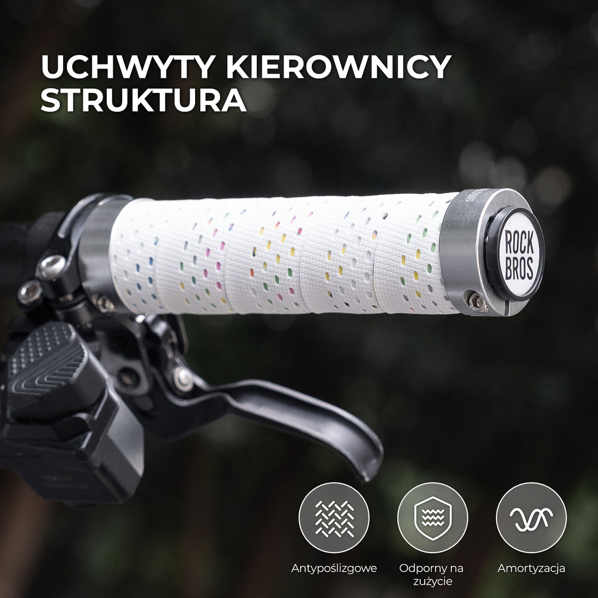 ROCKBROS Chwyty Rowerowe 22,2 mm z Podwójną Blokadą-GR0112 Rączki rowerowe