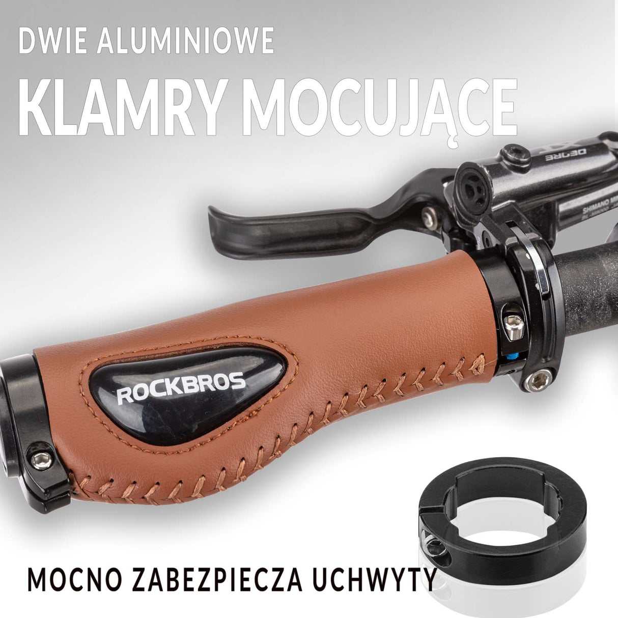 ROCKBROS Chwyty Rowerowe ⌀22,2 mm Rączki Gripy do kierownicy Uniwersalne Brazowy