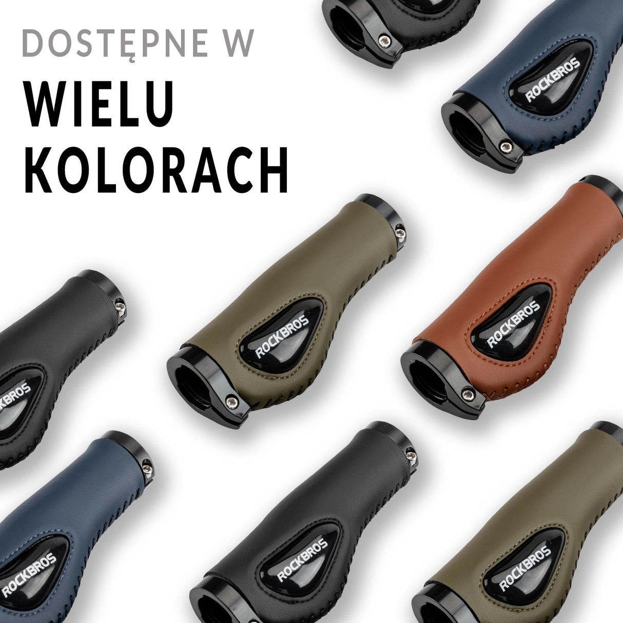 ROCKBROS Chwyty Rowerowe ⌀22,2 mm Rączki Gripy do kierownicy Uniwersalne Brazowy