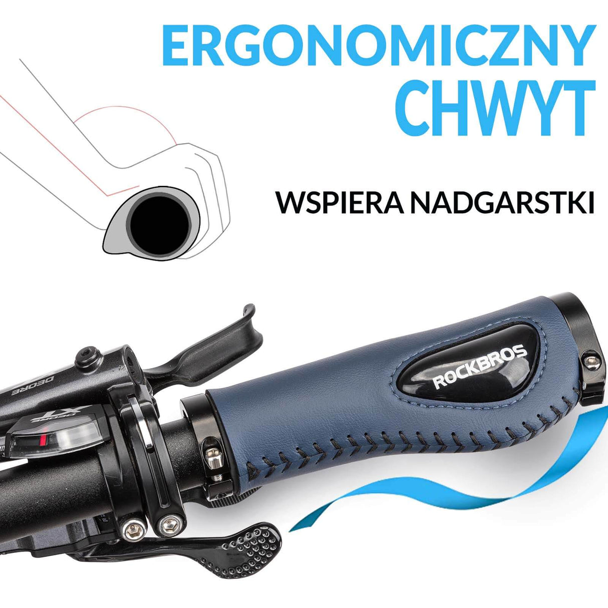 ROCKBROS Chwyty Rowerowe ⌀22,2 mm Rączki Gripy do kierownicy Uniwersalne Rączki rowerowe
