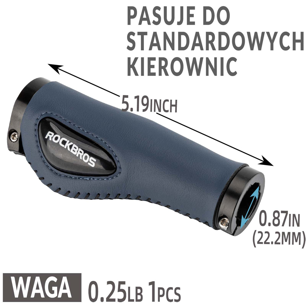 ROCKBROS Chwyty Rowerowe ⌀22,2 mm Rączki Gripy do kierownicy Uniwersalne Rączki rowerowe