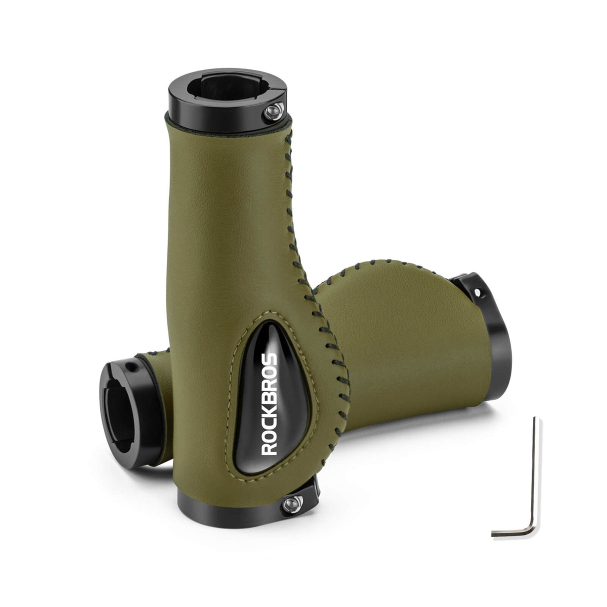 ROCKBROS Chwyty Rowerowe ⌀22,2 mm Rączki Gripy do kierownicy Uniwersalne Rączki roweroweOliwkowy