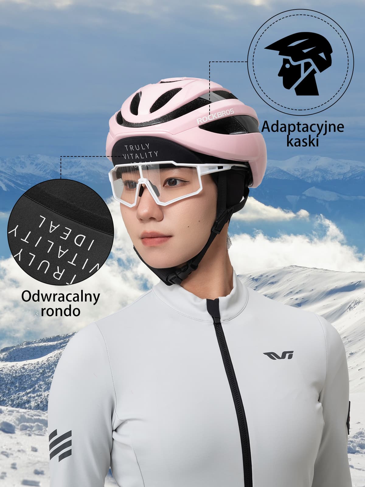 ROCKBROS TVI Ciepła Czapka Rowerowa z Mikropolaru Idealna pod Kask-M010 Czapki