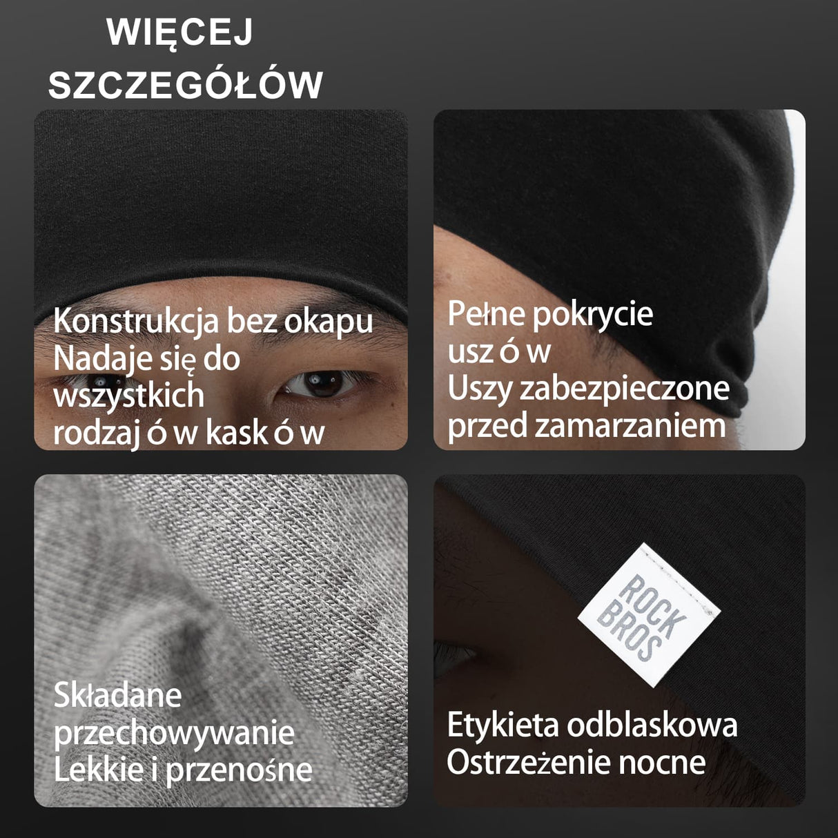 ROCKBROS Ciepła Czapka Rowerowa z Wełny i Tencelu-YDM002 Czapki