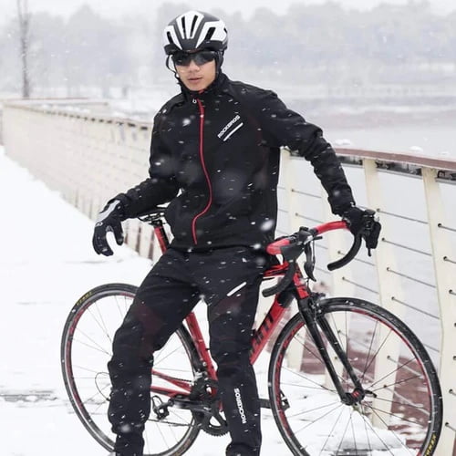 ROCKBROS Kurtka Rowerowa Oddychająca, Wodoodporna, z Odblaskowymi Paskami Kurtki