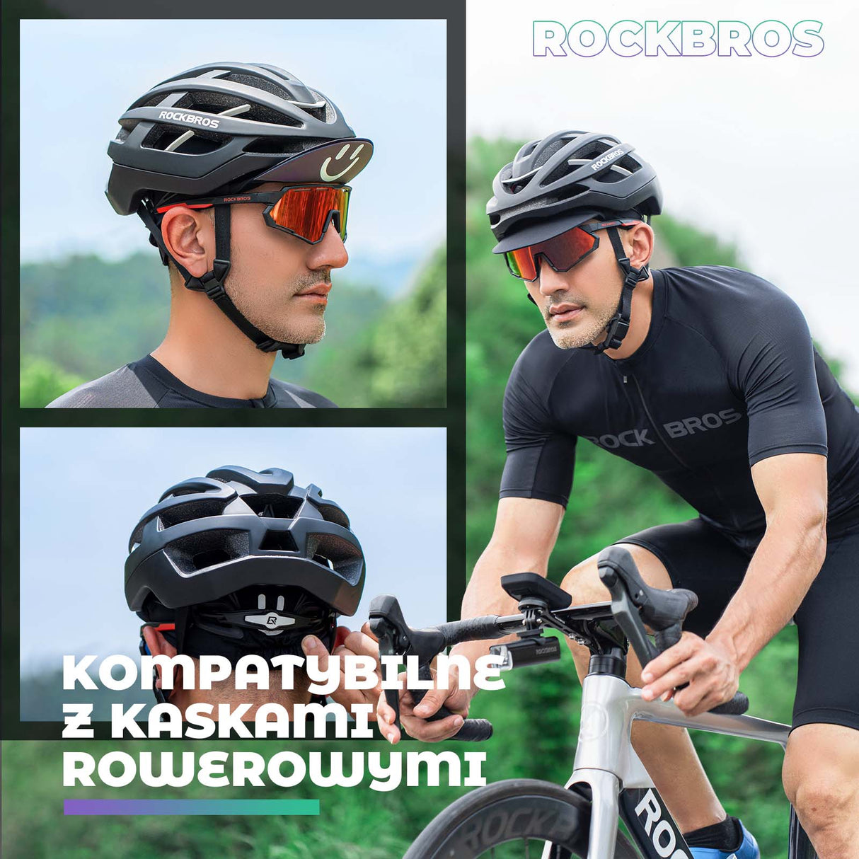 ROCKBROS ROCKBROS Czapka Rowerowa Kapelusz Przeciwpotna Daszkiem pod Kask UPF50+ Unisex Czapki