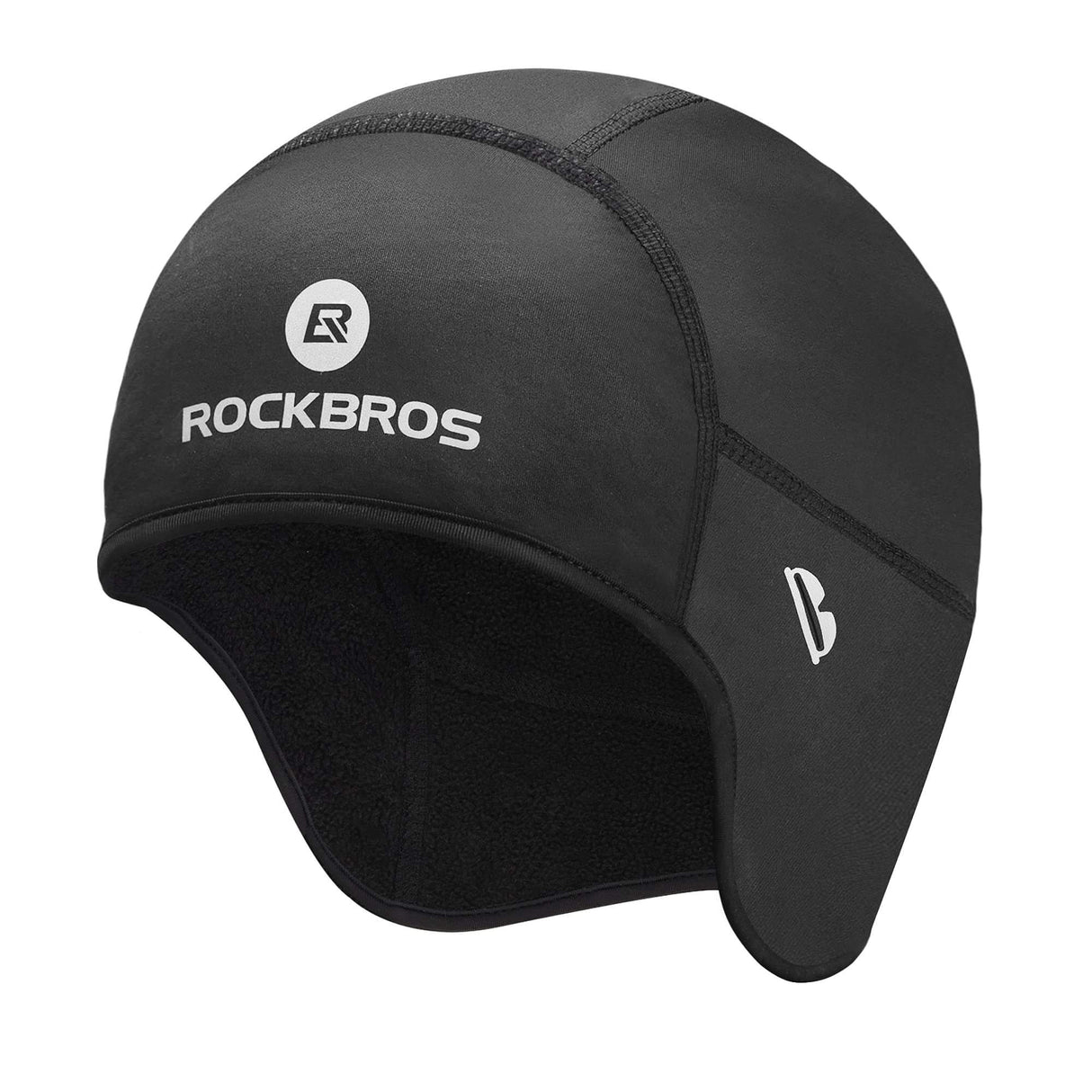 ROCKBROS ROCKBROS Czapka Zimowa Wiatroszczelna z Otworami na Okulary Unisex Czarna/Szara CzapkiCzarna