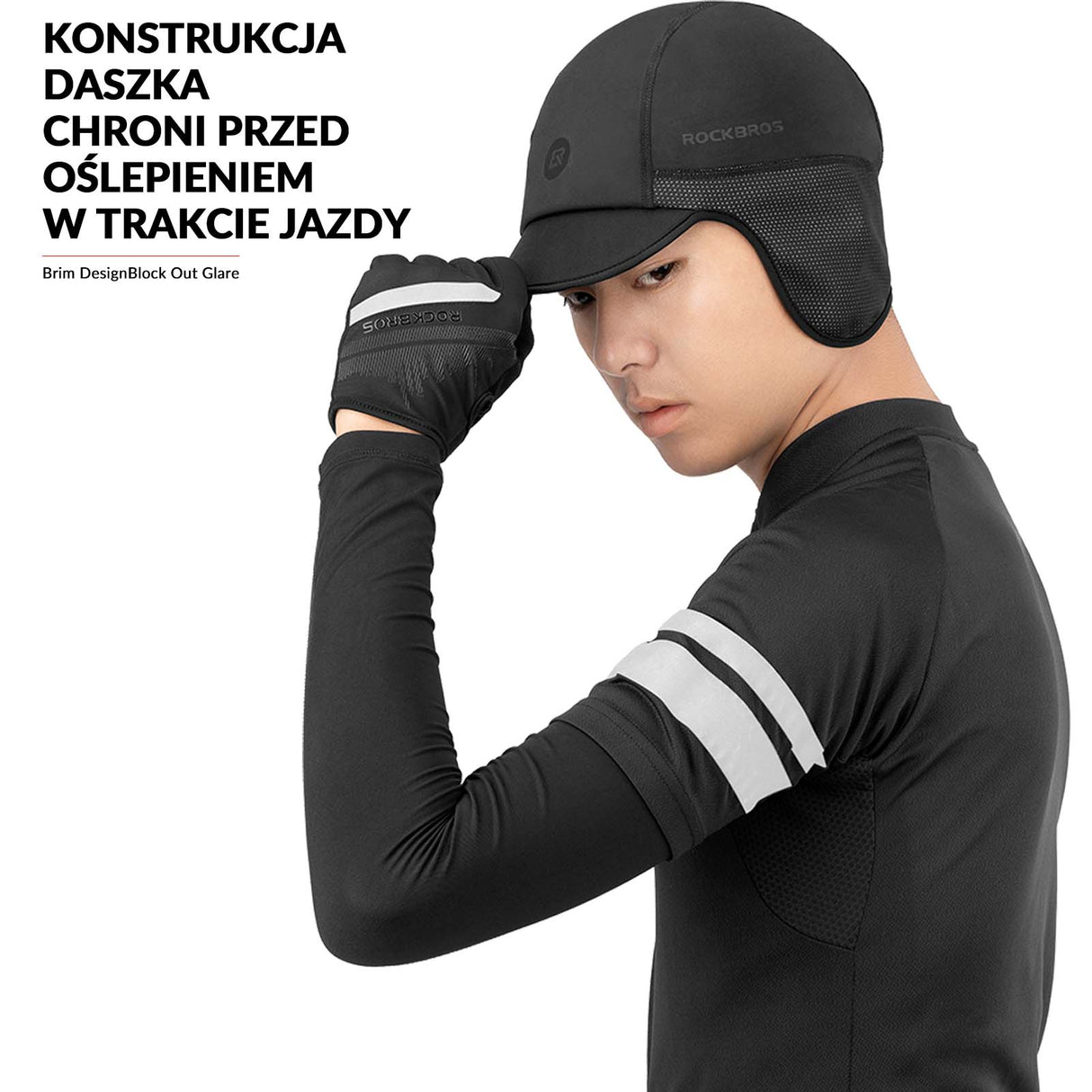 ROCKBROS ROCKBROS Czapka Zimowa pod Kask Ciepła Rowerowa Narciarska Uniwersalna Czapki