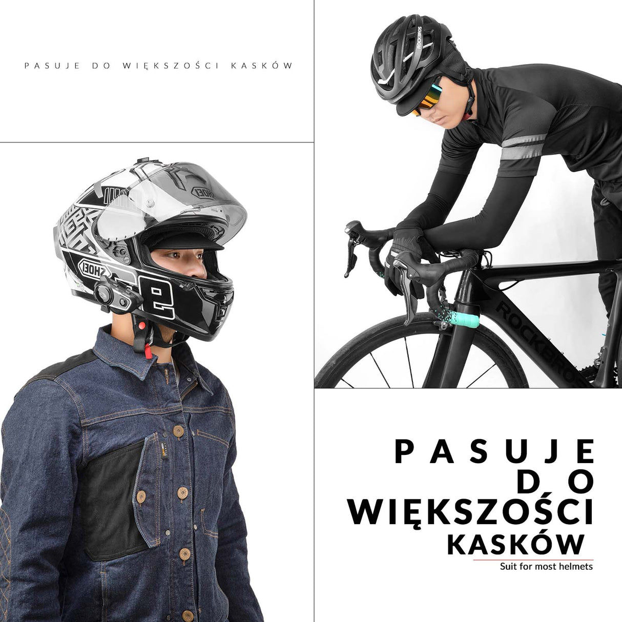 ROCKBROS ROCKBROS Czapka Zimowa pod Kask Ciepła Rowerowa Narciarska Uniwersalna Czapki