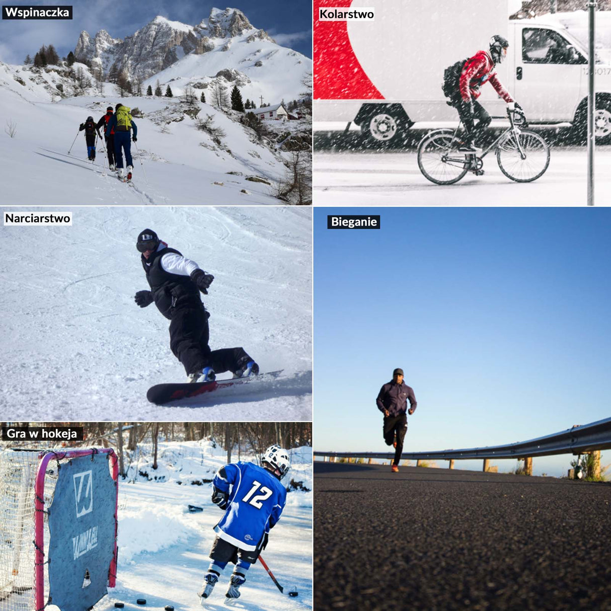 ROCKBROS ROCKBROS Czapka Zimowa pod Kask Ciepła Rowerowa Narciarska Uniwersalna Czapki