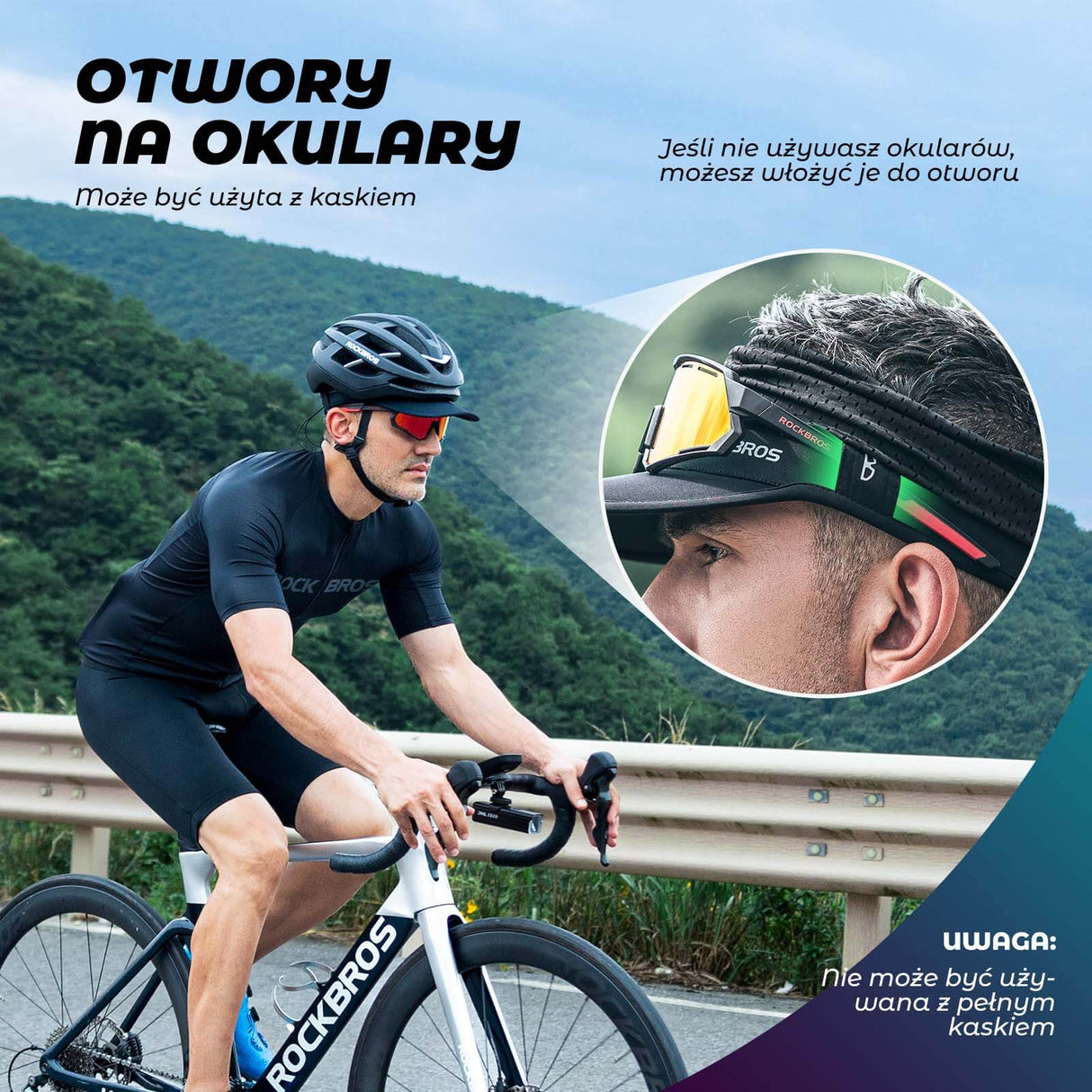 ROCKBROS Czapka z Daszkiem Przeciwsłoneczna z Ochroną UV UPF50+ Uniwersalna Czapki