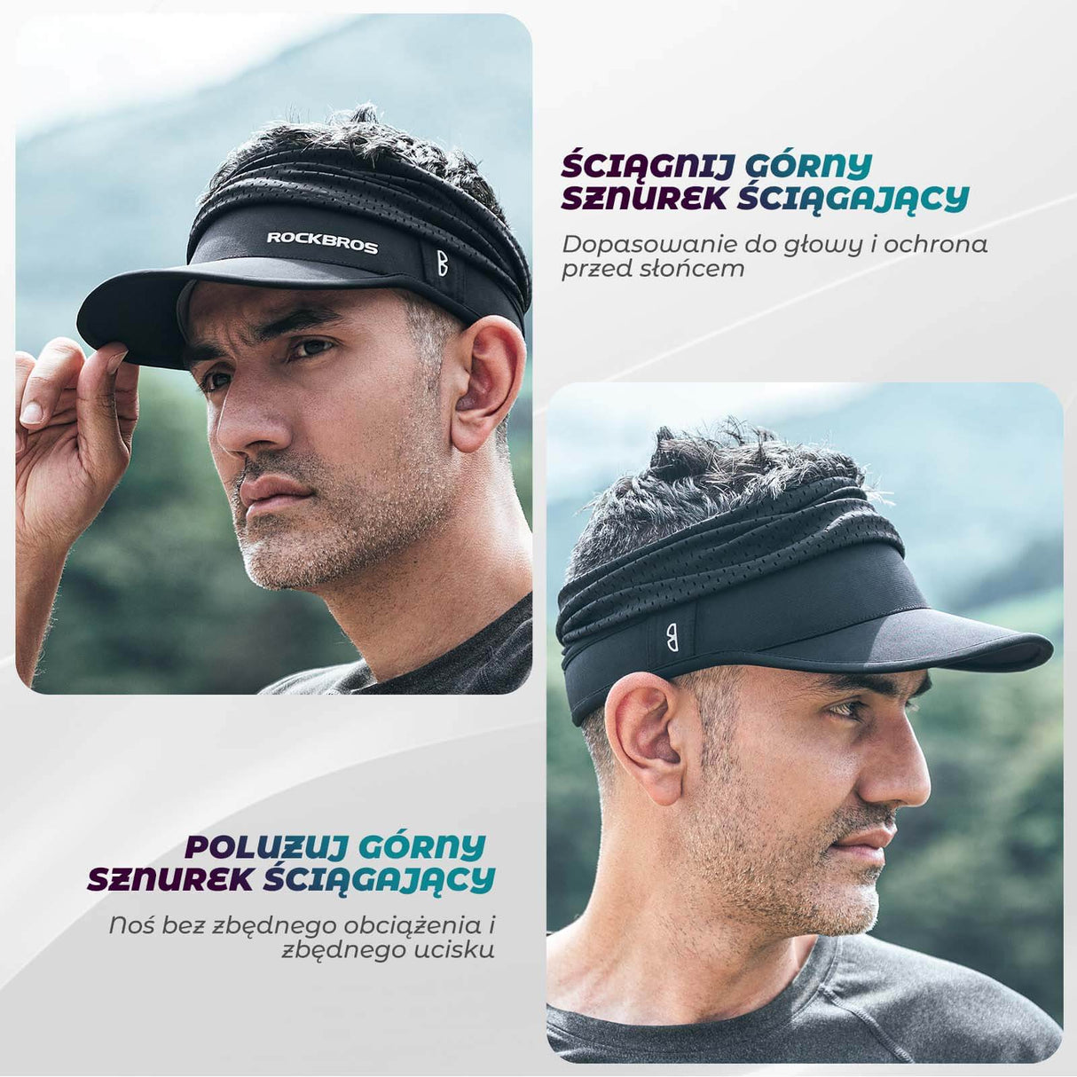 ROCKBROS Czapka z Daszkiem Przeciwsłoneczna z Ochroną UV UPF50+ Uniwersalna Czapki