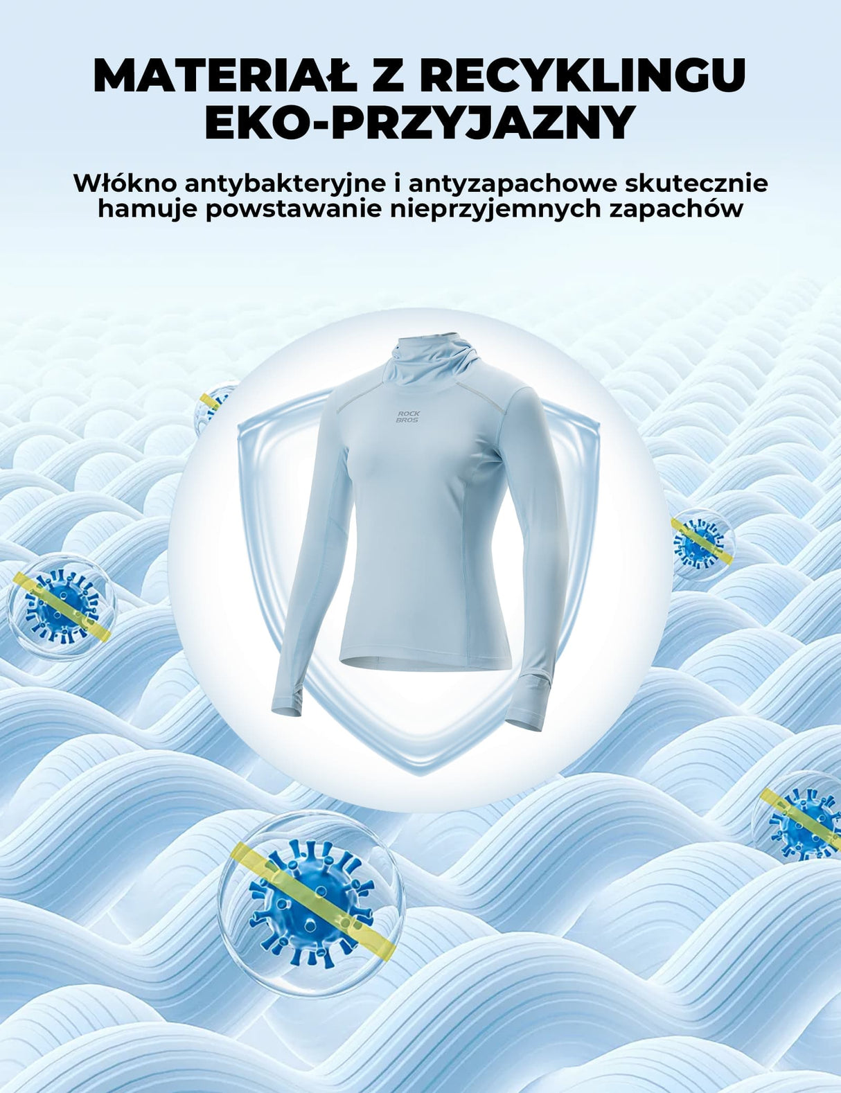 ROCKBROS Damska Bluza Rowerowa Z Kapturem UPF 50+ -YPW078-1 Koszulki