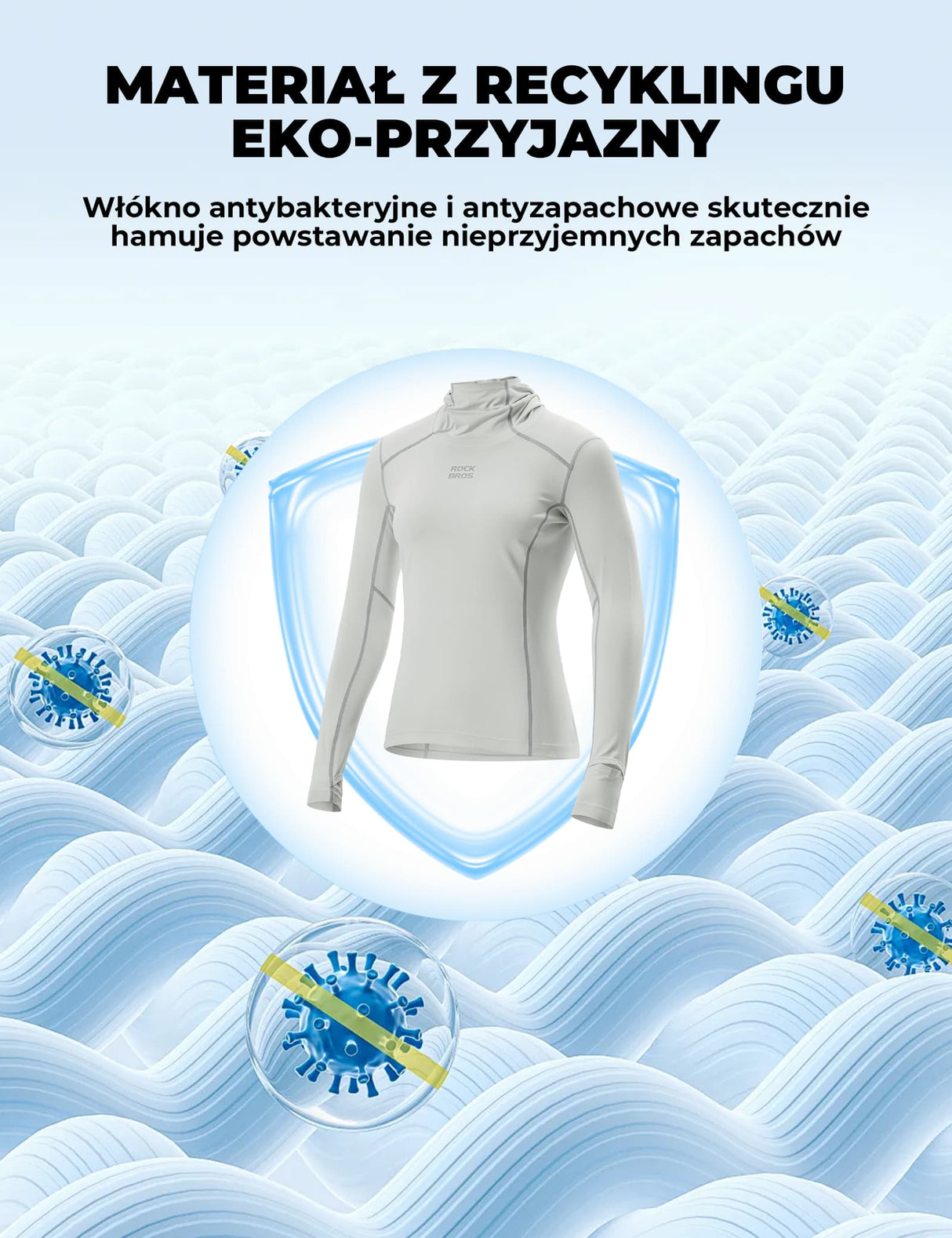 ROCKBROS Damska Bluza Rowerowa Z Kapturem UPF 50+ -YPW078-1 Koszulki