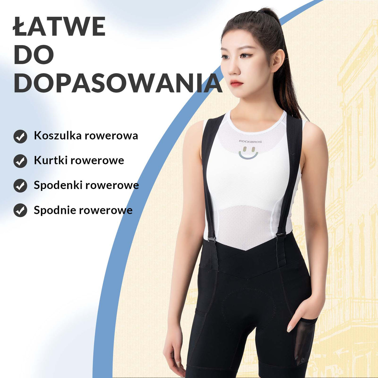 ROCKBROS ROCKBROS Damska koszulka rowerowa oddychająca koszulka funkcyjna XS-XXL Kamizelki