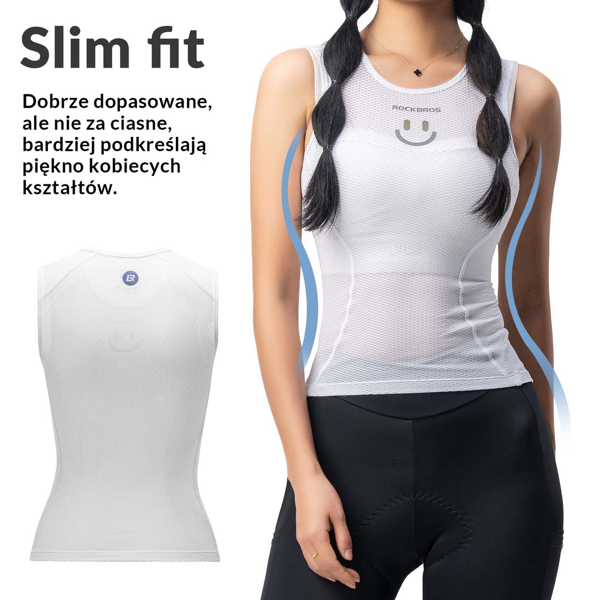 ROCKBROS ROCKBROS Damska koszulka rowerowa oddychająca koszulka funkcyjna XS-XXL Kamizelki