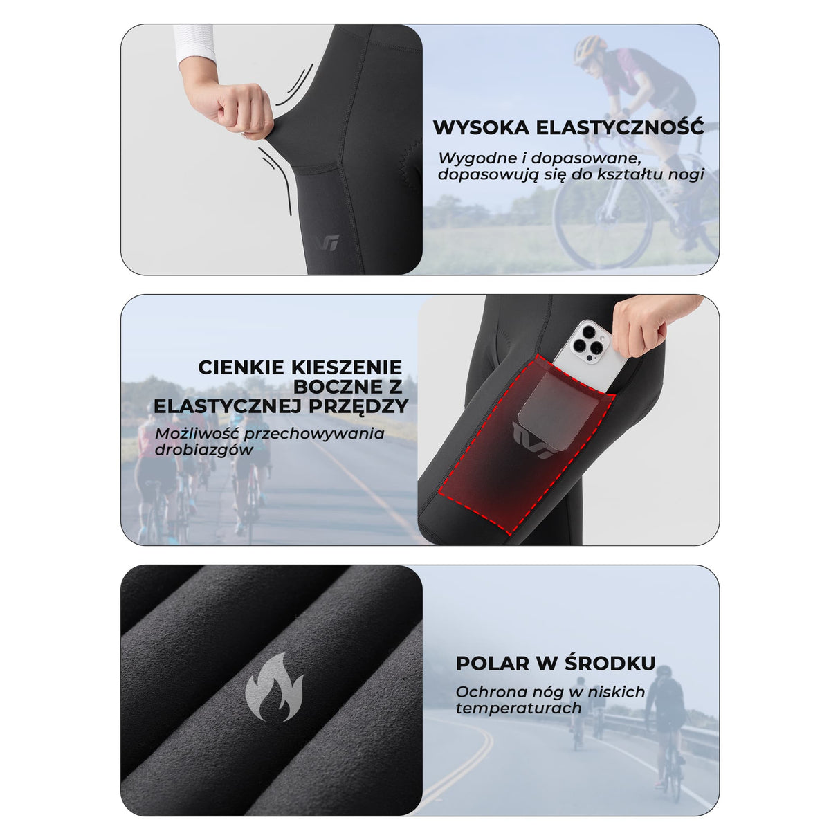 ROCKBROS TVI Długie Damskie Spodnie Kolarskie Wyściełane-YDCK004 Spodnie