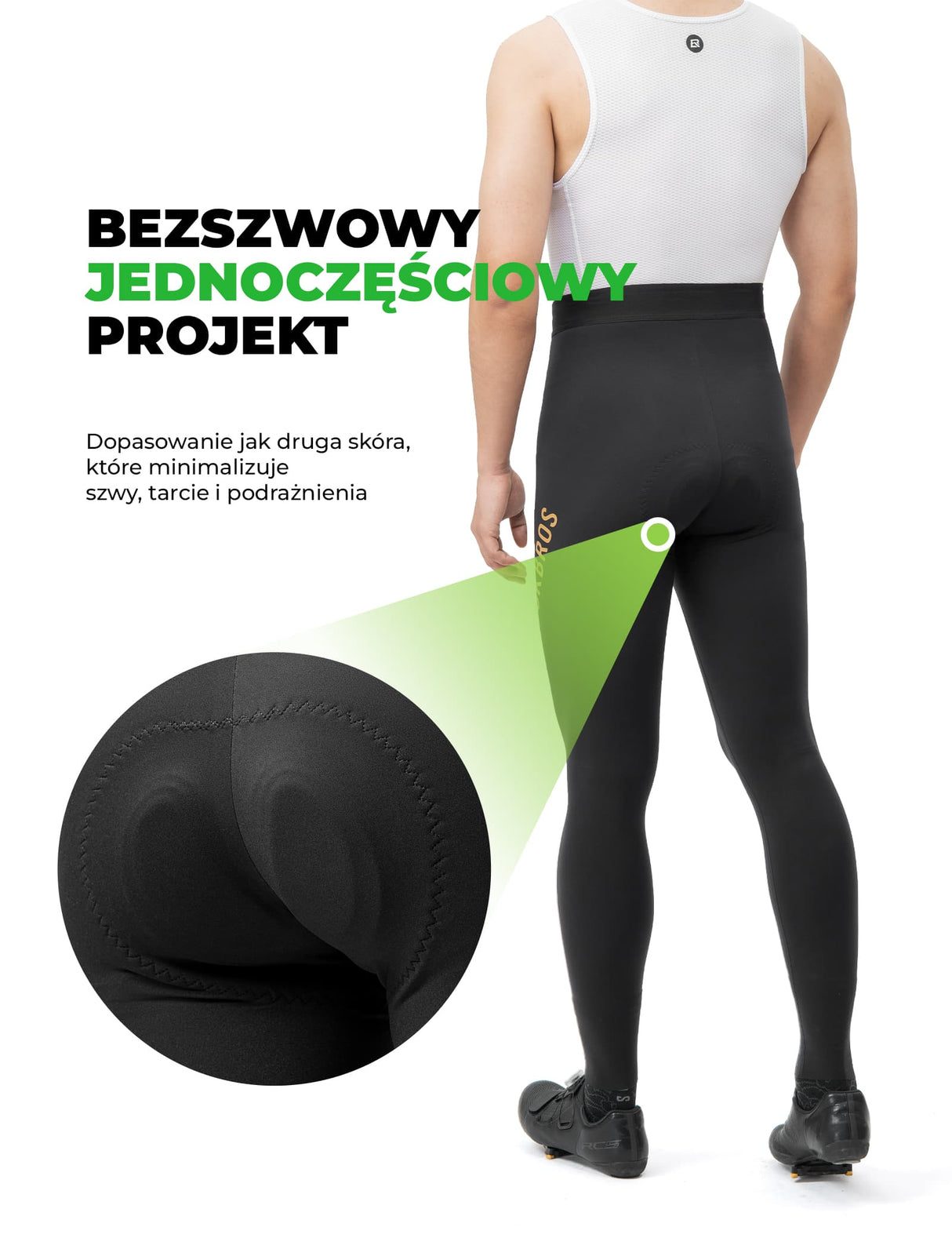 ROCKBROS Męskie Długie Legginsy Kolarskie Bezszwowe, Szybkoschnące-YDCK008 Getry